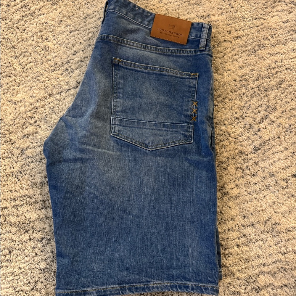 Scotch & Soda Medium Blue Denim Jean Shorts